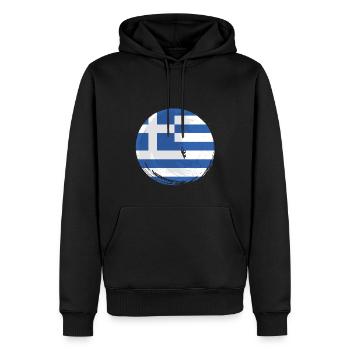 Griechenland Flagge Hellas Athen Griechische Fahne - Männer Premium Bio Hoodie - Schwarz - Vorne - Nico (187cm)