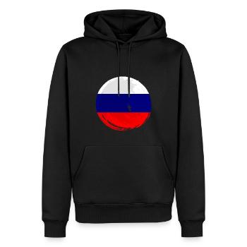 Drapeau de russie Vintage Drapeau russe d’occasion Look - Sweat à capuche Premium bio Homme - noir - Devant - Nico (187cm)