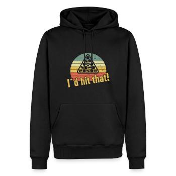 J’aurais frappé ça / Billard Snooker - Sweat à capuche Premium bio Homme - noir - Devant - Nico (187cm)