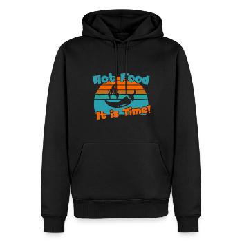Hot Food - It is Time / Spicy Food - Men’s Premium Organic Hoodie - black - Front - Nico (187cm)