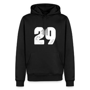 29 Zahl Trikot - Männer Premium Bio Hoodie - Schwarz - Vorne - Nico (187cm)