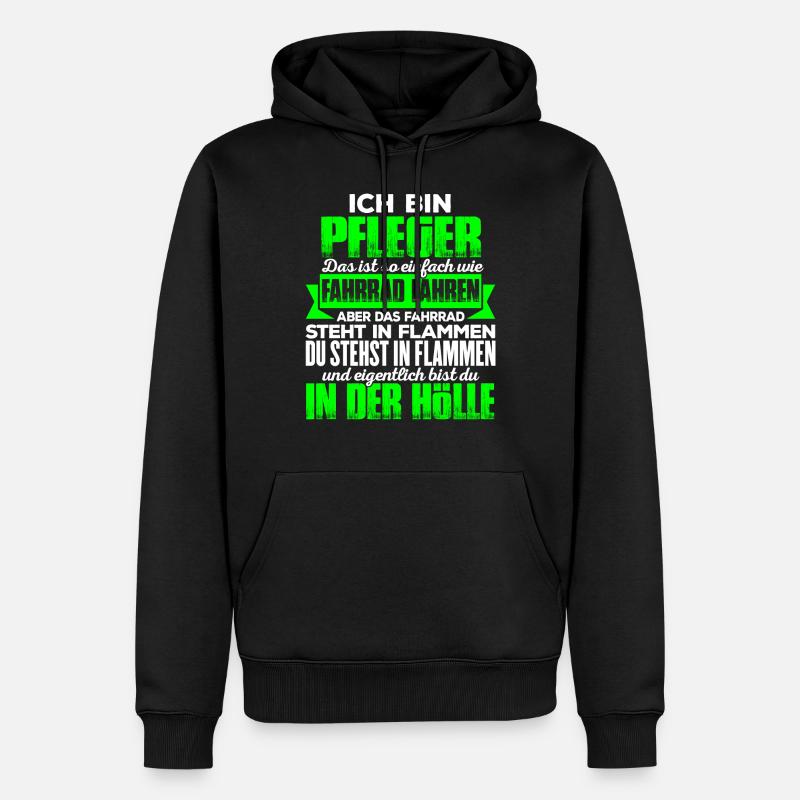 PFLEGER - Hölle - Männer Premium Bio Hoodie - Schwarz