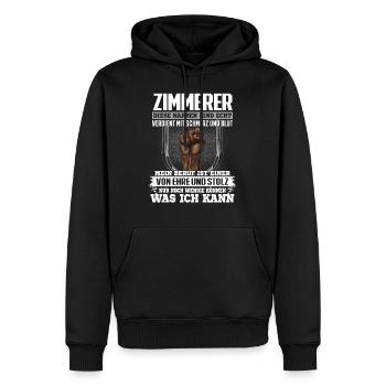 ZIMMERER - Ehre und Stolz - Männer Premium Bio Hoodie - Schwarz - Vorne - Nico (187cm)
