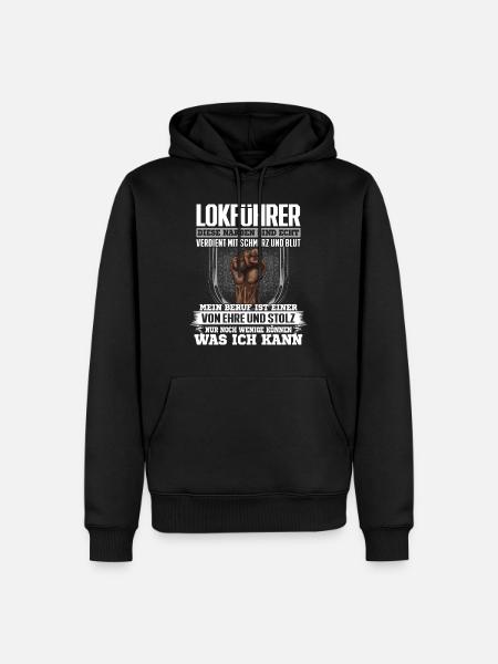 LOKFÜHRER - Ehre und Stolz - Männer Premium Bio Hoodie - Schwarz