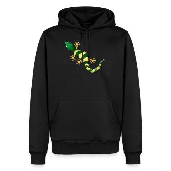 Lézard géométrique - Sweat à capuche Premium bio Homme - noir - Devant - Nico (187cm)