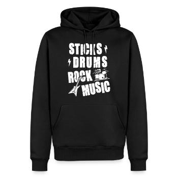 Sticks Drums Rock and Musics - Männer Premium Bio Hoodie - Schwarz - Vorne - Nico (187cm)