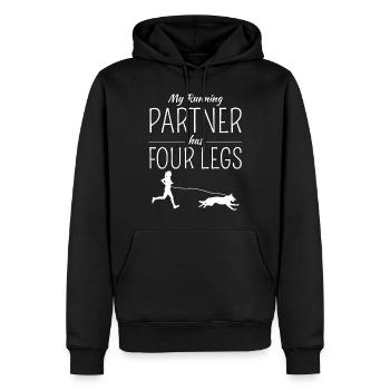 Canicross Trail Running Dog Sport Outdoor Hobby - Men’s Premium Organic Hoodie - black - Front - Nico (187cm)