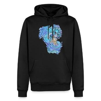 Niedlich Drache Phantasie Mythologie Wasser See - Männer Premium Bio Hoodie - Schwarz - Vorne - Nico (187cm)