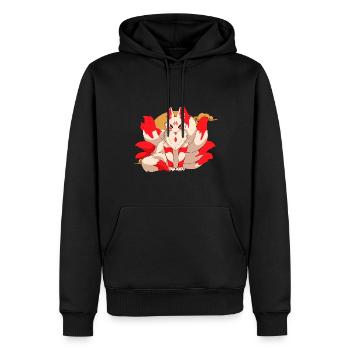 Kitsune - Sweat à capuche Premium bio Homme - noir - Devant - Nico (187cm)
