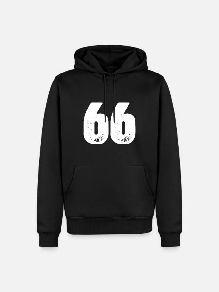 66 Maillot numéro - Sweat à capuche Premium bio Homme - noir