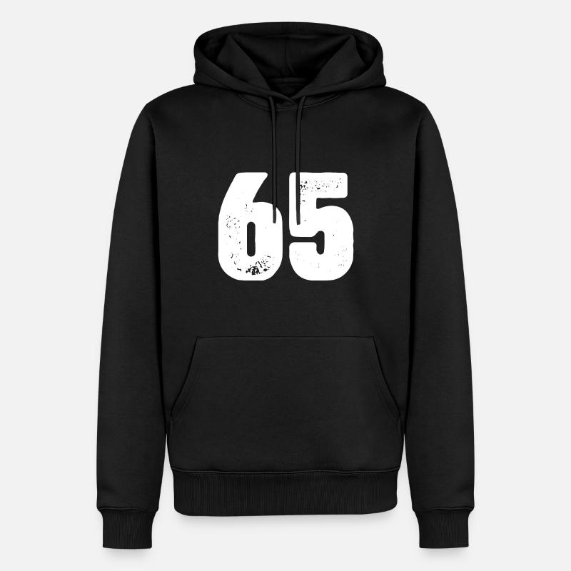 65 Maillot numéro - Sweat à capuche Premium bio Homme - noir