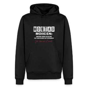 Montag Morgen Beim Gähnen Fast Ertrunken - Männer Premium Bio Hoodie - Schwarz - Vorne - Nico (187cm)