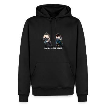 Laink et Terracid: le duo de choc - Sweat à capuche Premium bio Homme - noir - Devant - Nico (187cm)