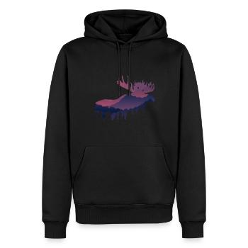 Elch - Männer Premium Bio Hoodie - Schwarz - Vorne - Nico (187cm)