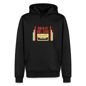 enfant des 80s - Sweat à capuche Premium bio Homme - noir - Devant - Nico (187cm)