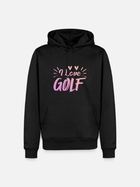 I love golf - Men’s Premium Organic Hoodie - black