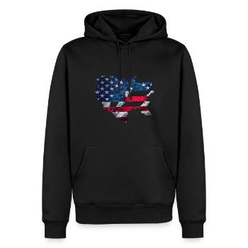 USA Karte Amerika Landkarte Puzzel für - Männer Premium Bio Hoodie - Schwarz - Vorne - Nico (187cm)