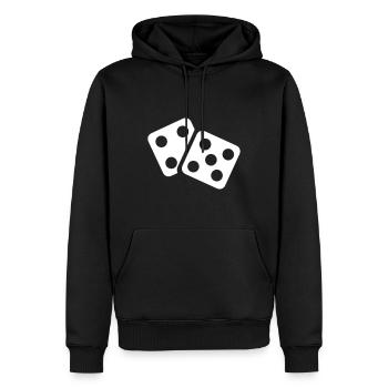 Symbole du casino Dice - Sweat à capuche Premium bio Homme - noir - Devant - Nico (187cm)