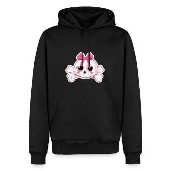 TOTENKOPF PINK ROCK ROLL PINUP 50s MOTIVE GESCHENK - Männer Premium Bio Hoodie - Schwarz - Vorne - Nico (187cm)