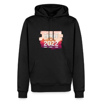Faune 2022 - Sweat à capuche Premium bio Homme - noir - Devant - Nico (187cm)