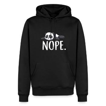 Nope Panda Pandabär Kawaii Bär Chill Schlafen - Männer Premium Bio Hoodie - Schwarz - Vorne - Nico (187cm)