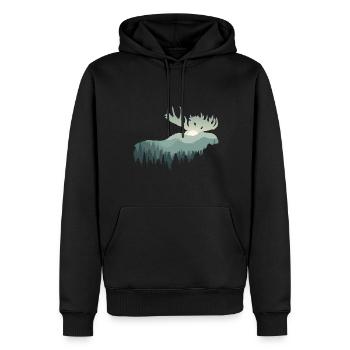 Elch - Männer Premium Bio Hoodie - Schwarz - Vorne - Nico (187cm)