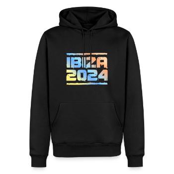 Ibiza 2024 Bunt - Männer Premium Bio Hoodie - Schwarz - Vorne - Nico (187cm)
