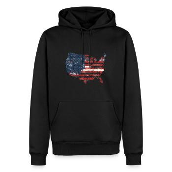 Patriotisches Puzzle Flagge Amerikanischer Stolz - Männer Premium Bio Hoodie - Schwarz - Vorne - Nico (187cm)