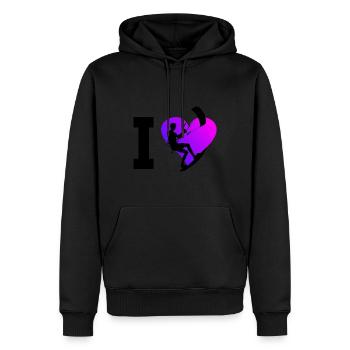 Kitesurfing Kite Kiten Kitesurfer Kitesurf - Men’s Premium Organic Hoodie - black - Front - Nico (187cm)