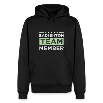 Badminton Team - Männer Premium Bio Hoodie - Schwarz - Vorne - Nico (187cm)