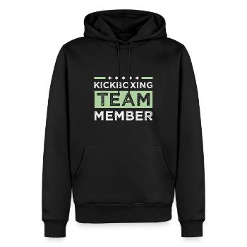 Équipe de kickboxing - Sweat à capuche Premium bio Homme - noir - Devant - Nico (187cm)