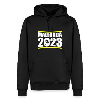 Mallorca 2023 - Männer Premium Bio Hoodie - Schwarz - Vorne - Nico (187cm)