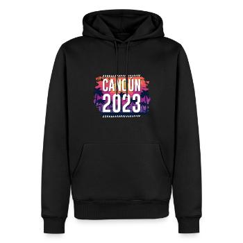 Cancun 2023 - Männer Premium Bio Hoodie - Schwarz - Vorne - Nico (187cm)
