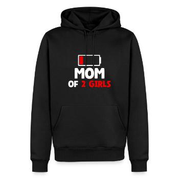 Maman de 2 filles - Sweat à capuche Premium bio Homme - noir - Devant - Nico (187cm)