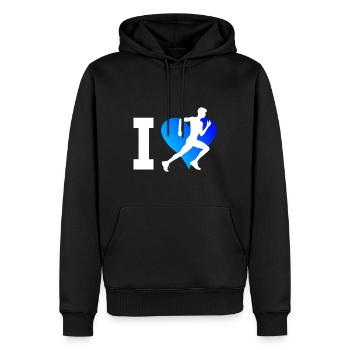 Jogging Course à pied Fitness Femme Cross Country R - Sweat à capuche Premium bio Homme - noir - Devant - Nico (187cm)