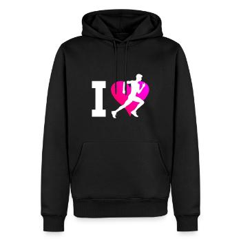 Femme Course Course Course Running Jogging Homme - Sweat à capuche Premium bio Homme - noir - Devant - Nico (187cm)
