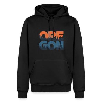 Oregon Portland Amerika Bundesstaat für Oregon - Männer Premium Bio Hoodie - Schwarz - Vorne - Nico (187cm)