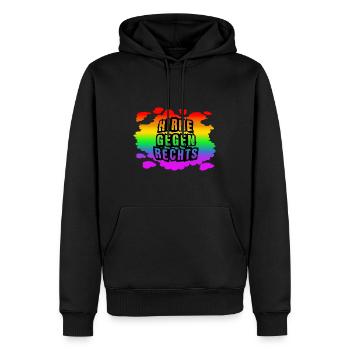 AfD stoppen gegen rechts Demokratie Vielfalt links - Männer Premium Bio Hoodie - Schwarz - Vorne - Nico (187cm)