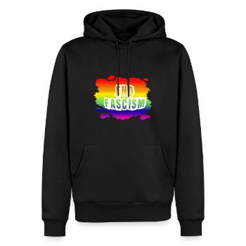 AfD stoppen gegen rechts Demokratie Vielfalt links - Männer Premium Bio Hoodie - Schwarz - Vorne - Nico (187cm)
