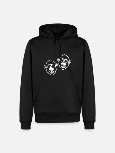 Monkey Funny Cool - Men’s Premium Organic Hoodie - black