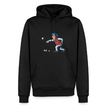 Franzose spielt Petanque für einen Petanque - Männer Premium Bio Hoodie - Schwarz - Vorne - Nico (187cm)