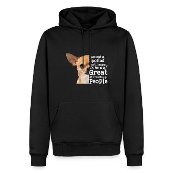 Chihuahua Je ne suis pas gâté drôle - Sweat à capuche Premium bio Homme - noir - Devant - Nico (187cm)