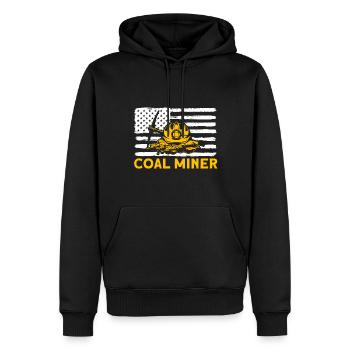 Bergbau unter Tage Bergleute unter Tage Bergbau - Männer Premium Bio Hoodie - Schwarz - Vorne - Nico (187cm)