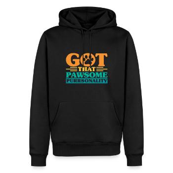 Chat parents chats dictons chat cadeau - Sweat à capuche Premium bio Homme - noir - Devant - Nico (187cm)