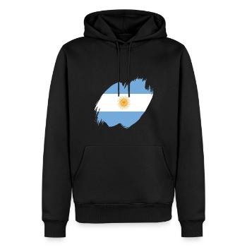 Argentine Drapeau Amérique du Sud Drapeau argentin - Sweat à capuche Premium bio Homme - noir - Devant - Nico (187cm)