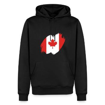 Drapeau du Canada Feuille d’érable Drapeau canadien Canada - Sweat à capuche Premium bio Homme - noir - Devant - Nico (187cm)