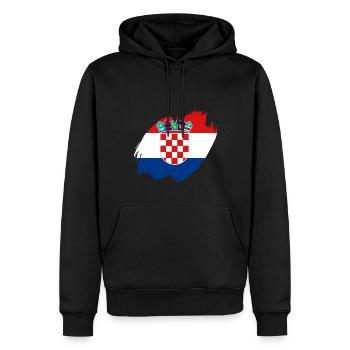 Croatie Drapeau Adriatique Zagreb Drapeau croate - Sweat à capuche Premium bio Homme - noir - Devant - Nico (187cm)