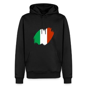 Italie Drapeau Vintage Drapeau Italien Occasion Look - Sweat à capuche Premium bio Homme - noir - Devant - Nico (187cm)