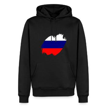 Drapeau de russie Vintage Drapeau russe d’occasion Look - Sweat à capuche Premium bio Homme - noir - Devant - Nico (187cm)