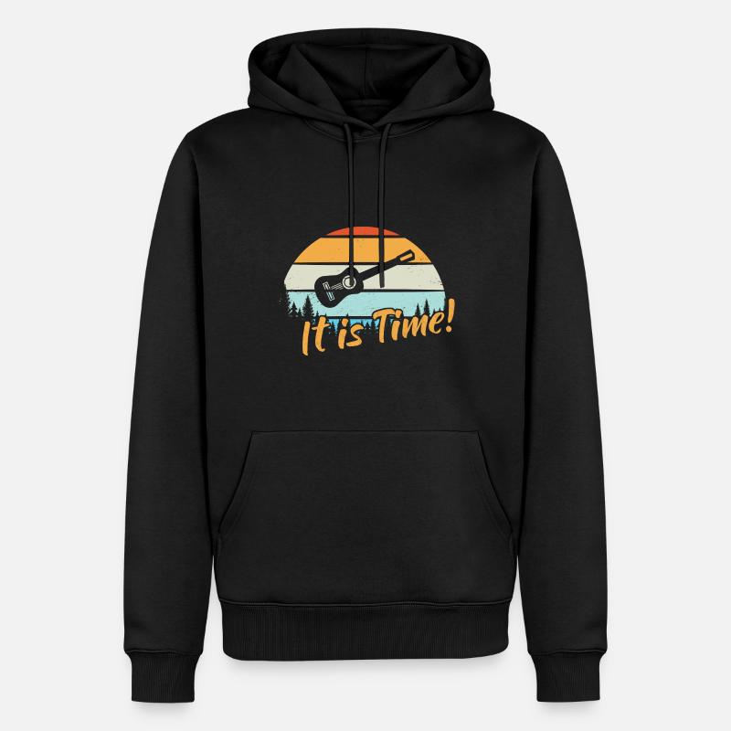 Il est temps / Guitare - Sweat à capuche Premium bio Homme - noir
